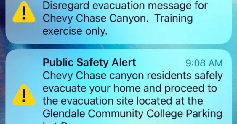 Glendale apologizes for sending alert to Los Angeles County