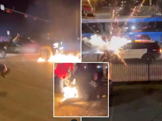Austin, Texas street race leads to chaos as spectators set on fire